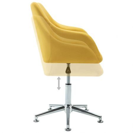 Swivel Office Chair Yellow Fabric