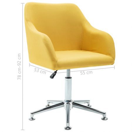 Swivel Office Chair Yellow Fabric