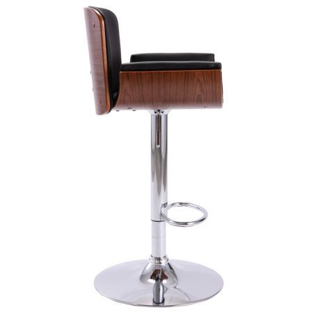 Bar Stool Black Faux Leather