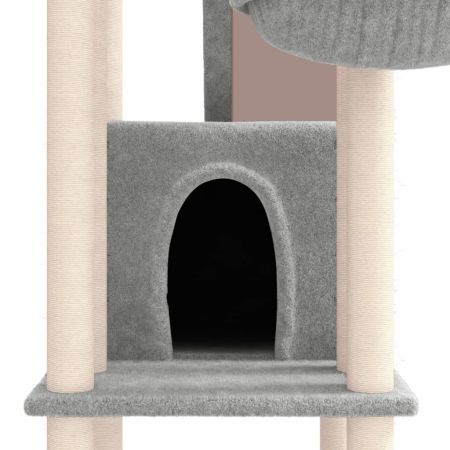 Cat Tree with Sisal Scratching Posts Light Grey 201 cm