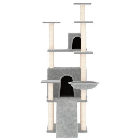 Cat Tree with Sisal Scratching Posts Light Grey 154 cm