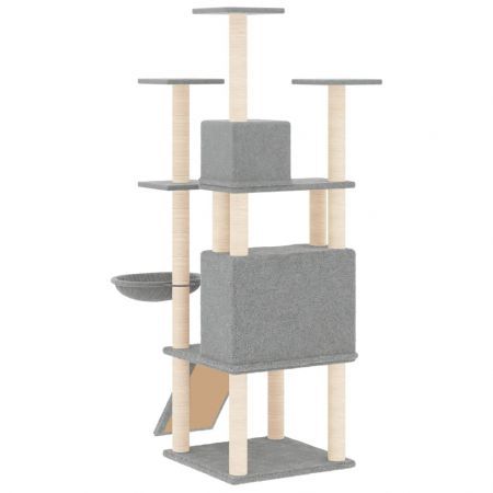 Cat Tree with Sisal Scratching Posts Light Grey 154 cm