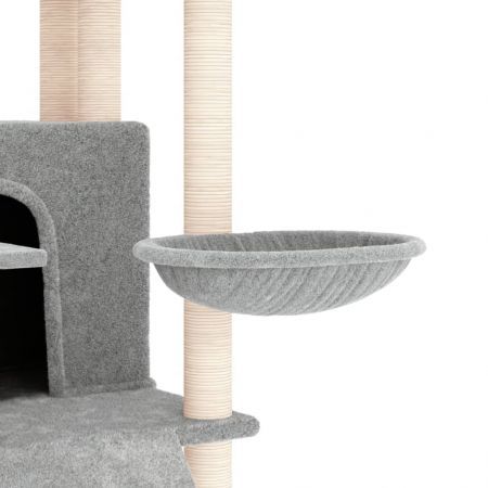 Cat Tree with Sisal Scratching Posts Light Grey 154 cm