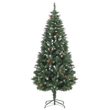 Artificial Christmas Tree with Pine Cones and White Glitter 180 cm