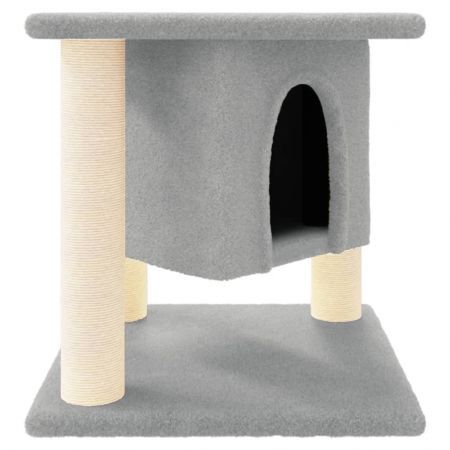 Cat Tree with Sisal Scratching Posts Light Grey 37 cm