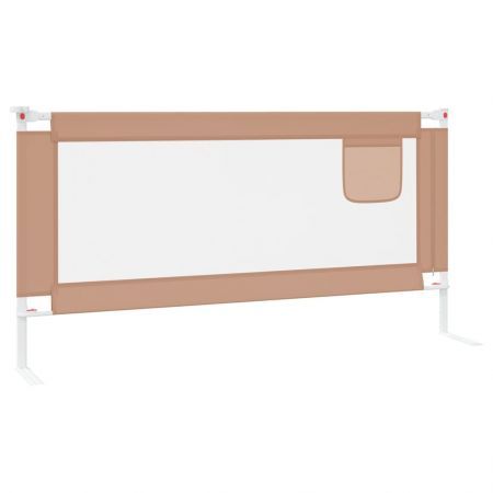 Toddler Safety Bed Rail Taupe 180x25 cm Fabric