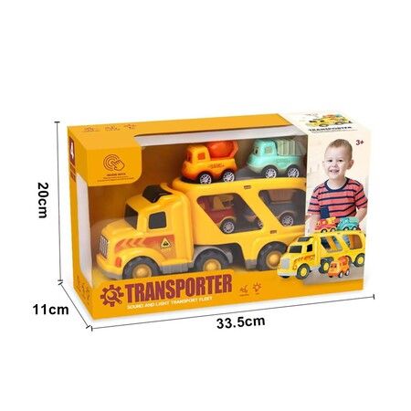 Construction Truck Toys for 3 4 5 6 Year Old Boys, Carrier Truck Cars for Toddlers