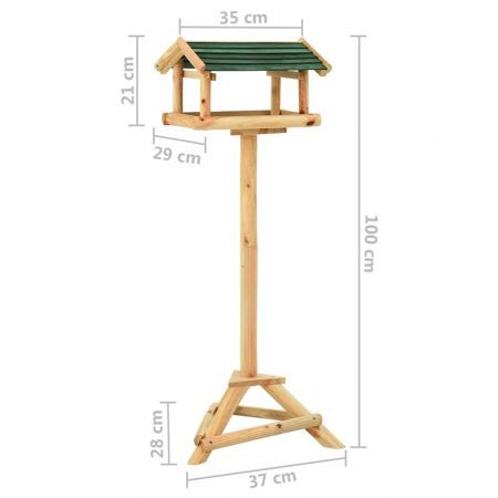 Bird Feeder with Stand 37x28x100 cm Solid Fir Wood