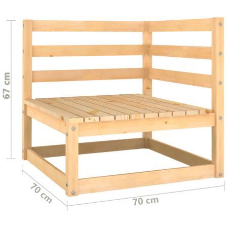 Garden Corner Sofa Solid Pinewood