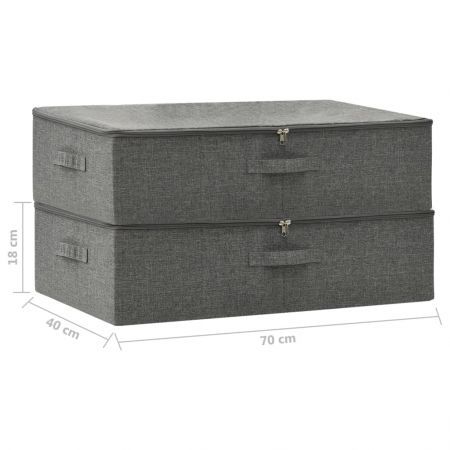 Storage Boxes 2 pcs Fabric 70x40x18 cm Anthracite