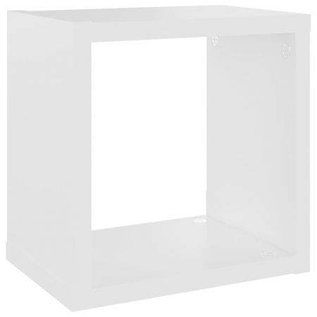 Wall Cube Shelves 4 pcs White and Sonoma Oak 22x15x22 cm