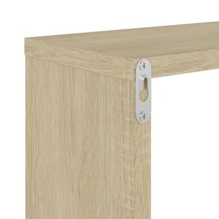 Wall Cube Shelves 4 pcs White and Sonoma Oak 22x15x22 cm