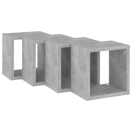 Wall Cube Shelves 4 pcs Concrete Grey 22x15x22 cm