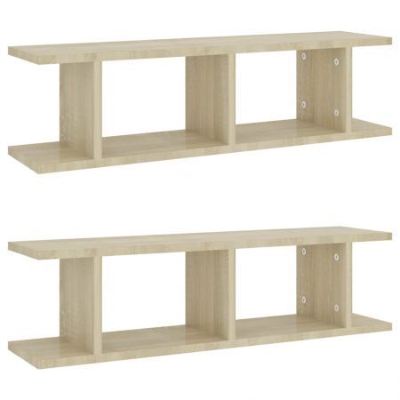 Wall Shelves 2 pcs Sonoma Oak 75x18x20 cm Engineered Wood