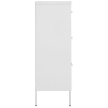 Drawer Cabinet White 80x35x101.5 cm Steel