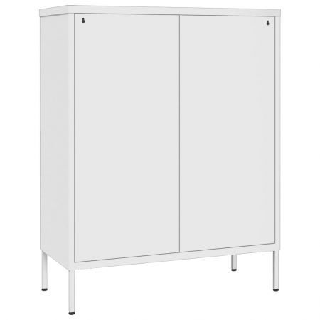 Drawer Cabinet White 80x35x101.5 cm Steel