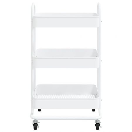 3-Tier Trolley White 43x34x79 cm Steel