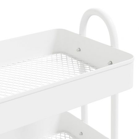 3-Tier Trolley White 43x34x79 cm Steel