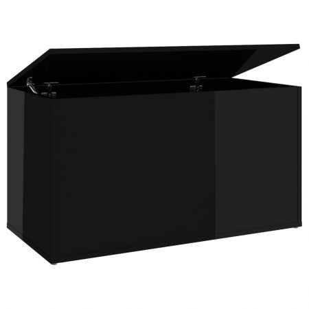 Storage Chest High Gloss Black 84x42x46 cm Engineered Wood