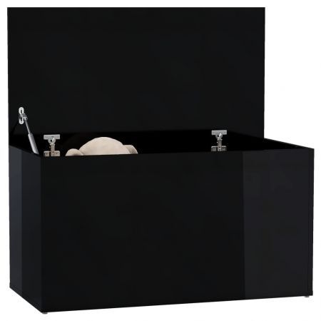 Storage Chest High Gloss Black 84x42x46 cm Engineered Wood