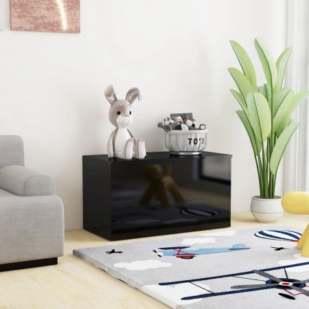 Storage Chest High Gloss Black 84x42x46 cm Engineered Wood