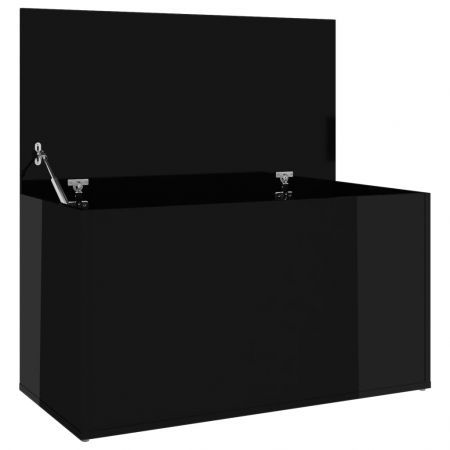 Storage Chest High Gloss Black 84x42x46 cm Engineered Wood