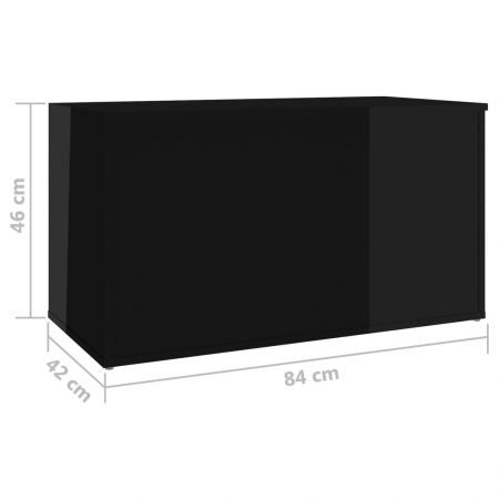 Storage Chest High Gloss Black 84x42x46 cm Engineered Wood