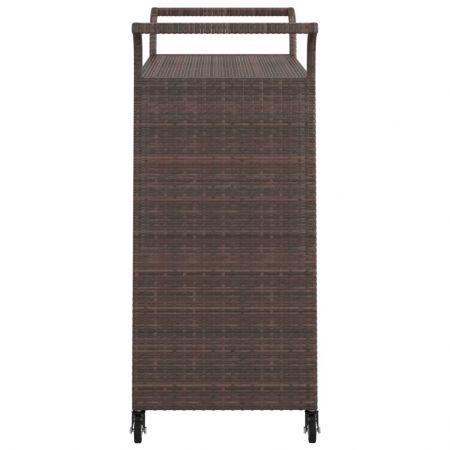 Bar Cart with Drawer Brown 100x45x97 cm Poly Rattan