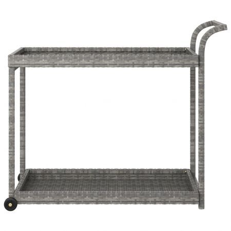 Bar Cart Grey 100x45x83 cm Poly Rattan