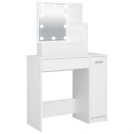 Dressing Table with LED White 86.5x35x136 cm