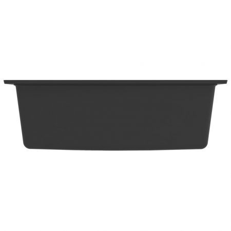 Kitchen Sink with Overflow Hole Black Granite