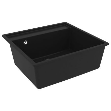 Kitchen Sink with Overflow Hole Black Granite