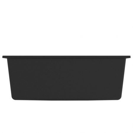 Kitchen Sink with Overflow Hole Black Granite