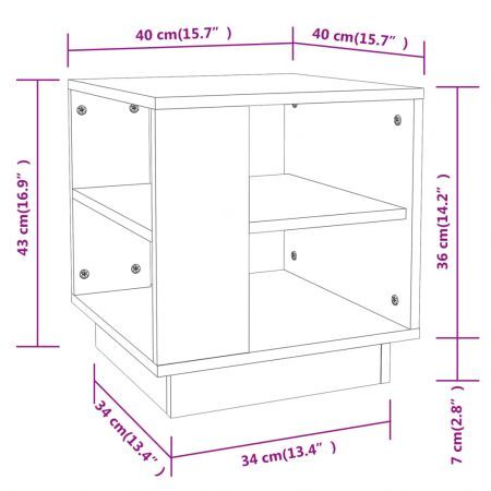 Coffee Table White 40x40x43 cm Engineered Wood