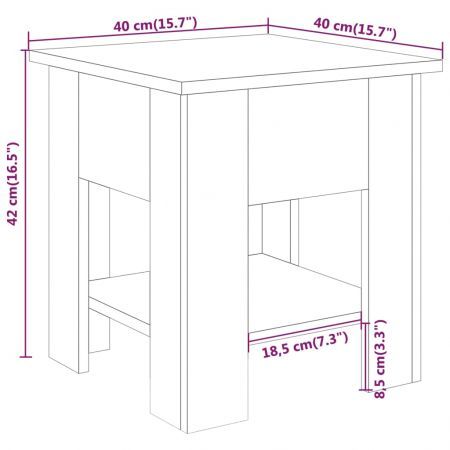 Coffee Table High Gloss White 40x40x42 cm Engineered Wood