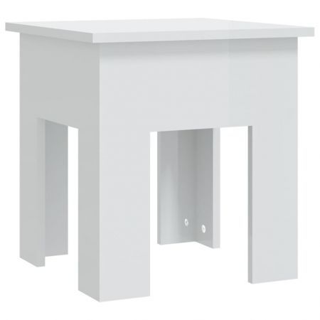 Coffee Table High Gloss White 40x40x42 cm Engineered Wood