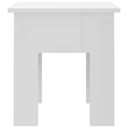 Coffee Table High Gloss White 40x40x42 cm Engineered Wood