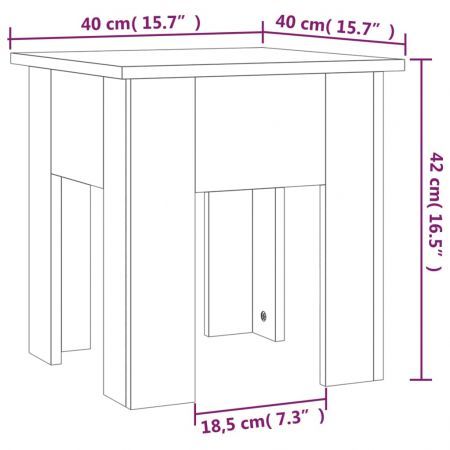 Coffee Table High Gloss White 40x40x42 cm Engineered Wood