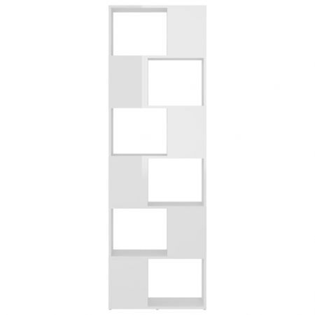 Book Cabinet Room Divider High Gloss White 60x24x186 cm