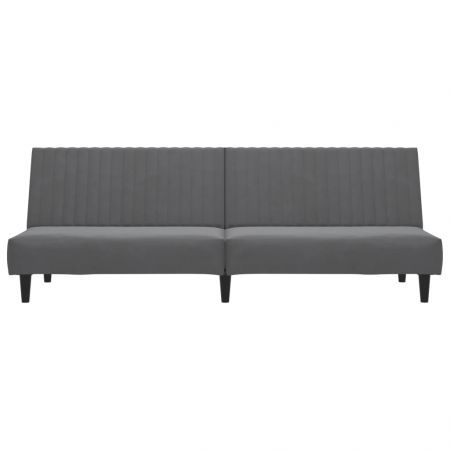 2-Seater Sofa Bed Dark Grey Velvet