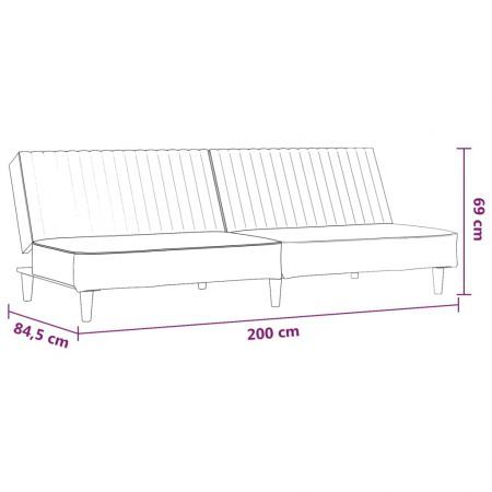 2-Seater Sofa Bed Dark Grey Velvet