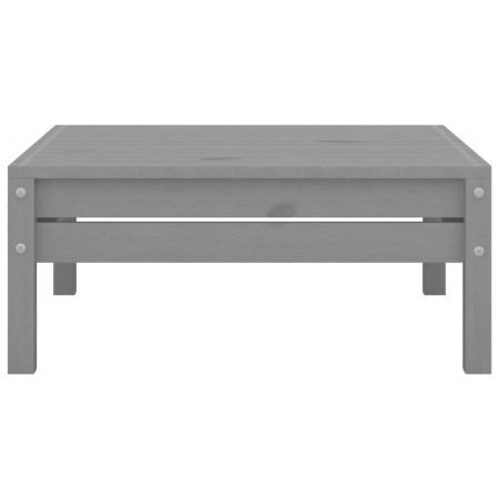 Garden Footstool Grey Solid Pinewood