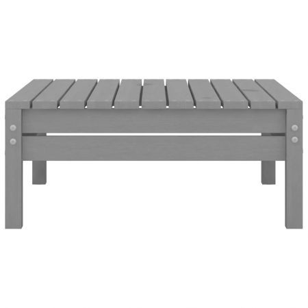 Garden Footstool Grey Solid Pinewood