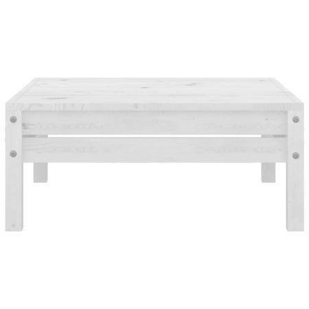 Garden Footstool White Solid Pinewood