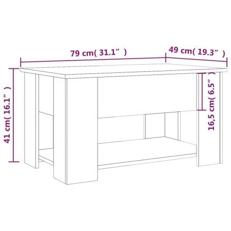 Coffee Table Sonoma Oak 79x49x41 cm Engineered Wood