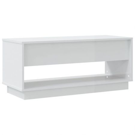 TV Cabinet High Gloss White 102x41x44 cm Engineered Wood