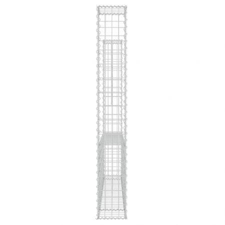 U-shape Gabion Basket with 2 Posts Iron 140x20x150 cm