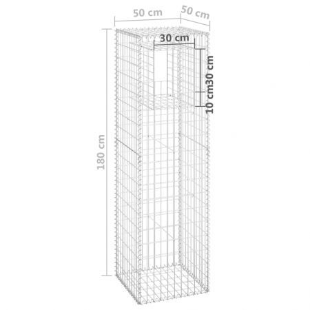 Gabion Basket Posts 2 pcs 50x50x180 cm Iron