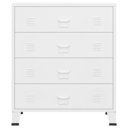 Industrial Drawer Cabinet White 78x40x93 cm Metal