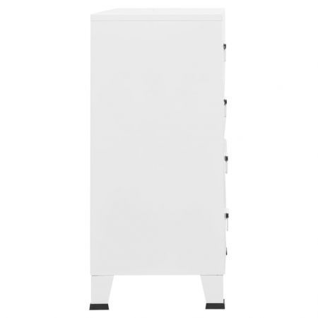 Industrial Drawer Cabinet White 78x40x93 cm Metal